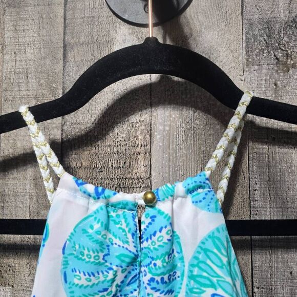 Lilly Pulitzer Bowen Halter Top in Las Olas Aqua Strong Current Sea - Picture 4 of 6